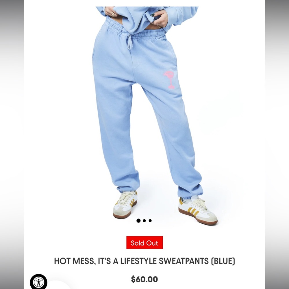 Alix Earle Hot Mess Merch | Blue Sweatpants | XXL